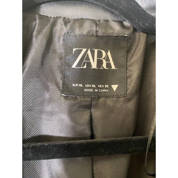 Zara Black Faux Leather Jacket Sz XL - Picture 3 of 3
